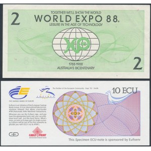 Promotional notes, Australia & Germany EXPO '88 i EXPO '92 (2pcs)