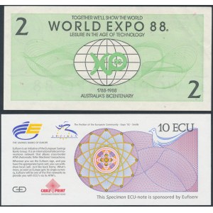 Australia i Niemcy, Banknoty promocyjne EXPO '88 i EXPO '92 (2szt)