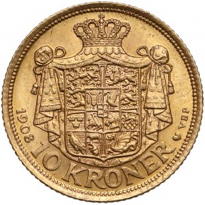Dania, Fryderyk VIII, 10 kroner 1908