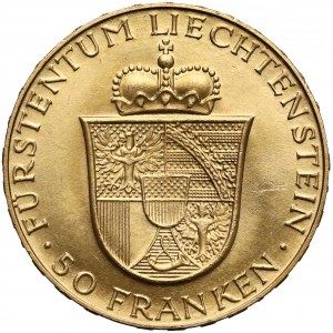 Liechtenstein, 50 franken 1956 - Franz Josef II and Gina