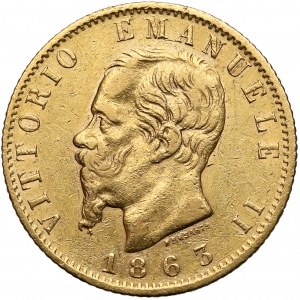 Italy, Vittorio Emanuele II, 20 lire 1863