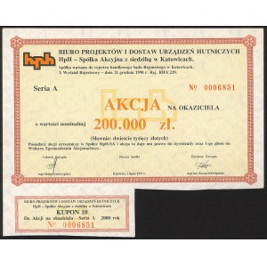 HpH Biuro Projektów i Dostaw Urządzeń Hutniczych, 200.000 zł 1991