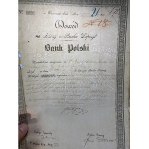 Dowód Depozytowy Banku Polskiego 1839 r.