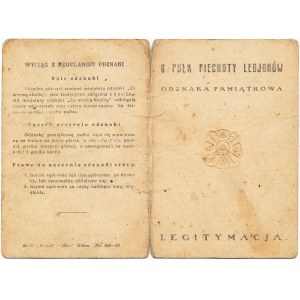 6 Pułk Piechoty Legionów, Legitymacja do odznaki