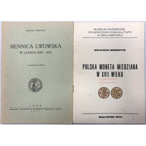 Zestaw: Mennica lwowska 1656-57 i Polska moneta miedziana w XVII w. (2szt)