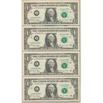 USA collector's set of banknotes, coins and stamps