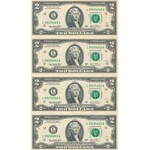 USA collector's set of banknotes, coins and stamps