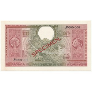 Belgium SPECIMEN 100 Francs-20 Belgas 1943 (1944)