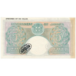 Jamaica SPECIMEN 5 Shillings ND (1939-58)