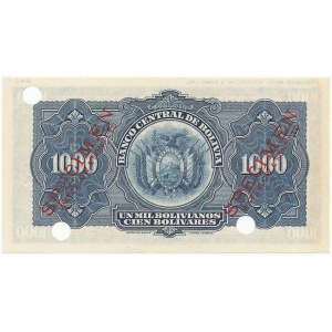 Bolivia SPECIMEN 1000 Bolivianos 1928