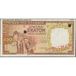 Grecja SPECIMEN - próba koloru - 100 Drachmai 1939