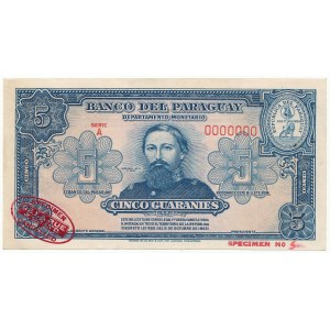 Paraguay SPECIMEN 5 Guaranies (1943) - A 0000000