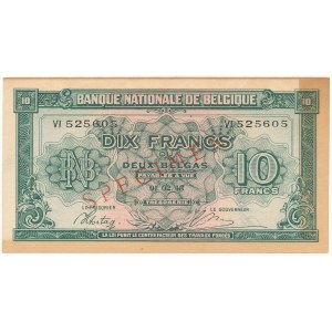 Belgium SPECIMEN 10 Francs-2 Belgas 1943 (1944)