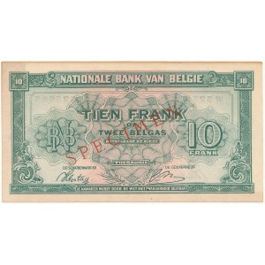 Belgium SPECIMEN 10 Francs-2 Belgas 1943 (1944)