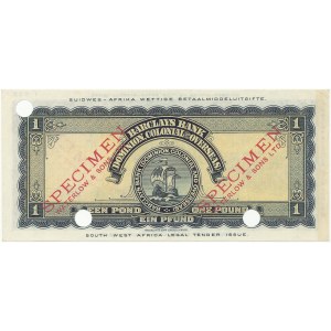 South-West Africa, Barclays Bank SPECIMEN 1 Pound 1931