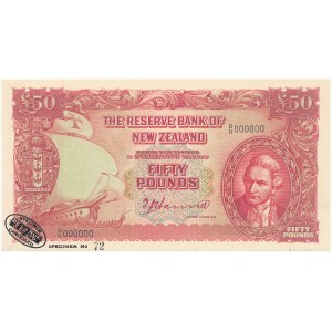 New Zealand SPECIMEN 50 Pounds (1940 - 1955)