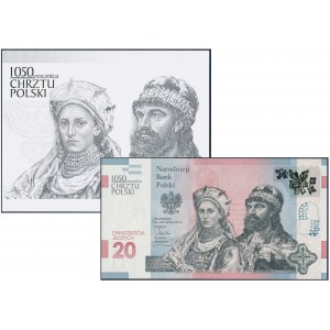 20 złotych 2015 - Chrzest Polski - w folderze PWPW