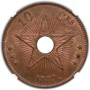 Congo (Belgium), Leopold II, 10 centimes 1889