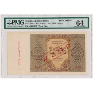 1.000 złotych 1945 - WZÓR - Ser.A 1234567