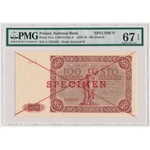 100 złotych 1947 - WZÓR - Ser.A 1234567