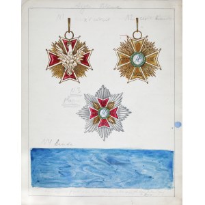 [ORDER ORŁA BIAŁEGO] Kopie oryginału projektu Orderu Orła Białego zatwierdzonego przez Sejm Ustawodawczy 4. II. 1921. [Paryż?]