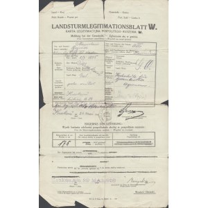 [BUJWID Stanisław] Karta legitymacyjna pospolitego ruszenia. Kraków 29 V 1918 roku