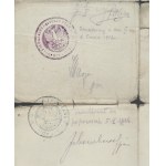 [Komenda 1 Pułku Ułanów Legjonów Polskich] Rozkaz służbowy dla legionisty wachmistza Stanisława Bujwida. Dat 1 V 1916 r. [autografy: Gustaw Orlicz Dreszer, Janusz Głuchowski, Janusz Żuławski