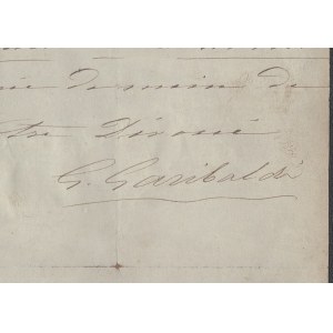 [GARIBALDI Giuseppe] Odręczny list z autografem adresowany do Ferdynanda Revillona, francuskiego kompozytora. Dat. Rzym 2.4.(18)76 r.