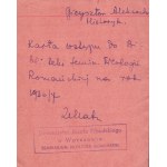 [GIEYSZTOR Aleksander] Zestaw 11 dokumentów - kart wstępu do bibliotek i czytelni z lat 1934-1985.