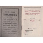 Kalendarzyk na rok 1928. F. Krawjański i S-ka. Lwów.
