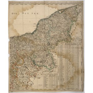 [POMORZE mapa z 1792 roku] CHARTE von dem Herzogthum POMMERN, sowohl Schwedisch als Preussischen Theils, nach den bewährtesten Hülfsmitteln an gestochenen und gezeichneten Charten, der Brüggemannischen und Gadebuschis. Beschreibungen, ingl. den neuesten a