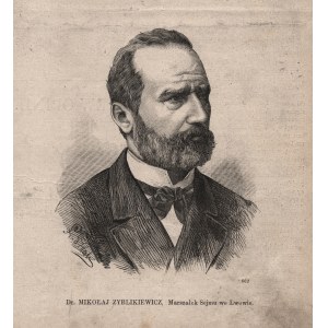 Dr. Mikołaj Zyblikiewicz, Marszałek Sejmu we Lwowie [drzeworyt z Tygodnika Powszechnego. No 11 z dnia 1 Lutego 1881 roku.