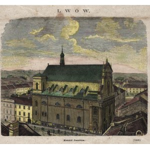 Kościół Jezuitów. Lwów. Drzeworyt kolorowany.
