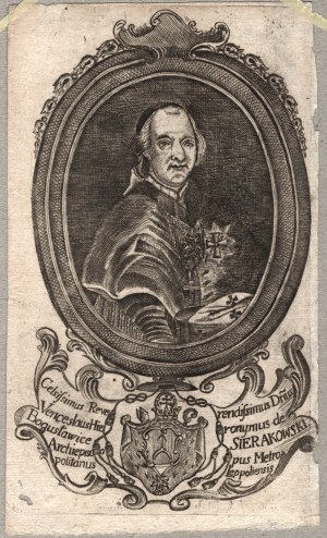 Waclaw Hieronim Sierakowski, Archbishop of Lviv. Copperplate, 18th century.