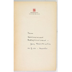 BROSZKIEWICZ J. - Oczekiwanie. 1957. Dedykacja autora
