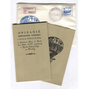 [LOT balonem]. Opisanie doświadczenia czynionego z banią powietrzną w Krakowie dnia 1 kwietnia roku 1784 puszczoną z Ogr...