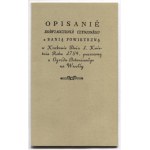 [LOT balonem]. Opisanie doświadczenia czynionego z banią powietrzną w Krakowie dnia 1 kwietnia roku 1784 puszczoną z Ogr...