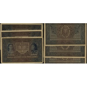 Poland, set: 3 x 5,000 Polish marks, 7.02.1920