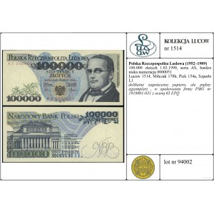 Poland, 100,000 zloty, 1.02.1990
