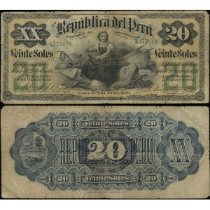 Peru, 20 salts, 30.07.1879