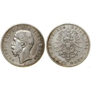 Niemcy, 2 marki, 1884 A, Berlin