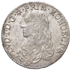 MONACO Luigi I (1662-1701) 1/12 Écu 1665 - KM 40 A…