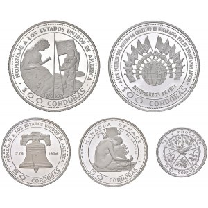 NICARAGUA Set di 5 monete da 20, 50, 100 Cordobas …