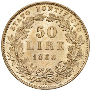 Pius IX (1846-1878) 50 lir 1868 An. XXII - Munt. 3...