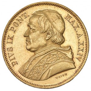 Pie IX (1846-1878) 50 Lire 1870 An. XXIV - Munt. 3...