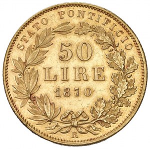 Pie IX (1846-1878) 50 Lire 1870 An. XXIV - Munt. 3...