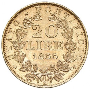 Pius IX (1846-1878) 20 Lire 1866 An. XX - Munt. 41 ...