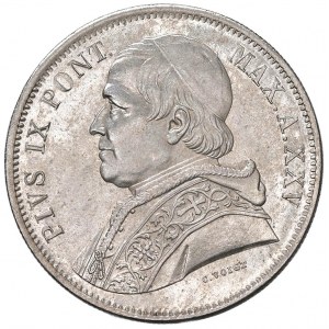 Pio IX (1846-1878) 5 Lire 1870 An. XXV - Munt. 45b…