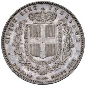 Vittorio Emanuele II (1861-1878) 5 Lire 1861 F - N…