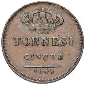 NAPOLI Ferdinando II di Borbone (1830-1859) 5 Torn…